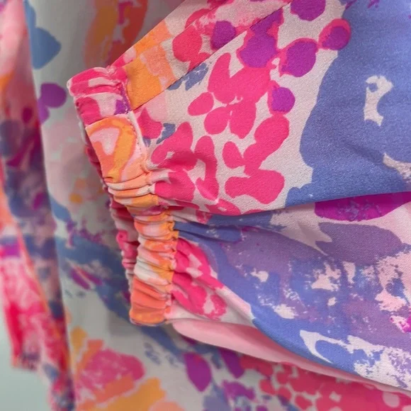 LILLY PULIZER bohemian pastel beachy design blouse, XXS, New With Tags - Picture 5 of 10